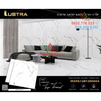 Gạch 120×120 màu trắng vân mây ốp không gian rộng top trend