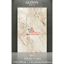 Gạch 120x180 Trắng Kem Vân Đá Pha Lê Bóng Kiếng