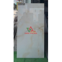 GẠCH 60X120 TRẮNG KEM VÂN MÂY VÀNG BÓNG KIẾNG ẤN ĐỘ