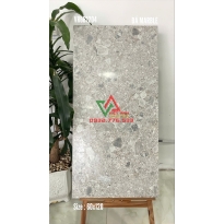 Gạch 60x120 Xám Sáng Vân Đá Hạt Lớn Bề Mặt Bóng