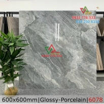 Gạch 60x60 đá bóng kiếng màu xám sang trọng mã 6078
