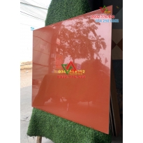 Gạch 60x60 màu đỏ đất đậm bóng kiếng trang trí mặt tiền