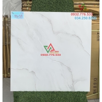Gạch 60x60 màu trắng vân mây viền màu xám