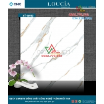 Gạch 60x60 màu trắng vân mây sọc xám lát nền phòng ngủ