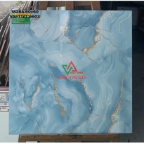 Gạch 60x60 Xanh Dương Vân Đá Vàng Bóng Kiếng