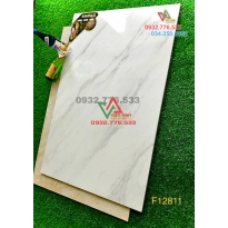 Gạch 80x120 bóng kiếng màu trắng sọc ốp phòng ngủ