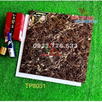Gạch 80x80 đá bóng kiếng màu nâu chớp mã TP8031
