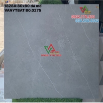 Gạch 80x80 đá mờ màu xám sọc trắng