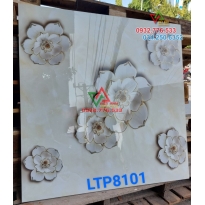 Gạch 80x80 họa tiết bông hoa màu trắng ánh kim nhập khẩu