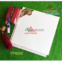 Gạch 80x80 màu trắng không hoa văn ốp nền nhà sang đẹp mã TP8000
