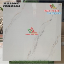 Gạch 80x80 màu trắng vân mây lát nền nhà villa sang trọng hàng nội địa