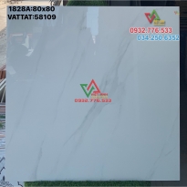 Gạch 80x80 màu trắng vân mây nhẹ ốp nền nhà phòng khách mã 58109