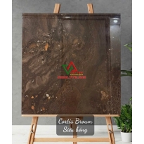 Gạch 80x80 Nâu Cà Phê Vân Đá Cuộn Ánh Đồng Siêu Bóng Ấn Độ