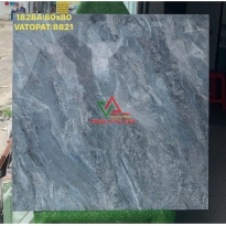 Gạch 80x80 ốp nền nhà hàng Hà Thanh màu xám vân đá