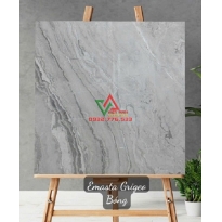 Gạch Ấn 80x80 Emasta Grigeo Xám Ghi Vân Sọc Uốn Lượn Bóng