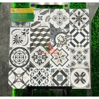 Gạch bông 60x60 thạch bàn decor không gian quán coffe