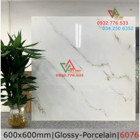 Gạch bóng kiếng 60x60 màu trắng sọc mã 6076