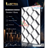 Gạch chính hãng 600x1200 khổ lớn họa tiết màu trắng khói hình lục giác