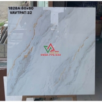 Gạch giá tốt 80x80 màu trắng xám vân vàng ánh kim nhẹ