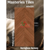 Gạch gỗ TQ nâu đậm 60x120 kiểu xương cá cao cấp