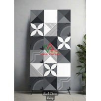 Gạch Khổ Lớn 60x120 Rock Decor Đen Xám Họa Tiết Hình Học Điểm Nhấn Bóng