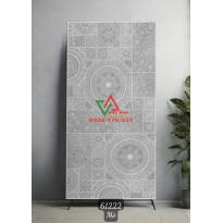 Gạch Khổ Lớn 60x120 Trang Trí Xám Họa Tiết Hoa Mandala Trắng Mờ Ấn Độ