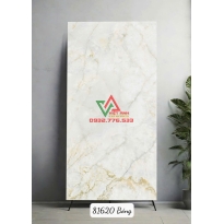 Gạch Khổ Lớn 80x160 Trắng Kem Vân Đá Xám Vàng Bóng Kiếng Ấn Độ