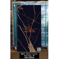 GẠCH LÁT NỀN 6X0120 MEXICO BLACK VÂN VÀNG SIÊU BÓNG ẤN ĐỘ CAO CẤP