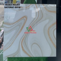 Gạch lát nền 80x80 màu trắng vân vàng ánh kim sang trọng