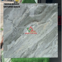 Gạch lát nền 80x80 vân đá hàng Việt Nam Hà Thanh màu xám ghi