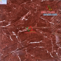 Gạch lát nền bóng kiếng 80x80 màu đỏ vân trắng 8606