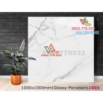 Gạch lát nền catalan 100×100 màu trắng vân mây 1001