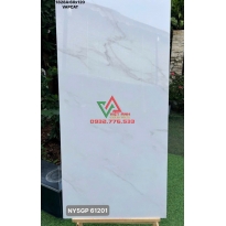 Gạch lát nền khổ lớn 60x120 trắng mây vân xám