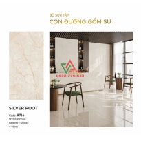 Gạch Lát Nền Khổ Lớn 90x180 Kem Be Vân Đá Marble Bóng Kiếng