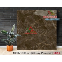 Gạch ốp lát 100×100 vân đá màu nâu đá bóng kiếng 1051