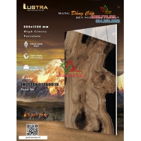 Gạch ốp lát 60x120 hàng nhập Ấn Độ GLOSSY BLACK WOOD BROWN COLOR