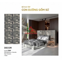Gạch Trang Trí 90x180 Hiệu Ứng 3D Đan Ô Đá Mờ
