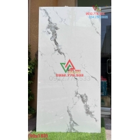 Gạch trang trí 90x180 màu trắng vân xám khói nhập khẩu TQ