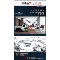 Gạch tranh 90x180 phong cảnh Trung Quốc 3D