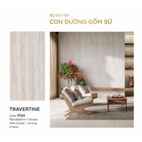 Gạch Ốp Lát 90x180 Xám Be Vân Đá Travertine Mờ