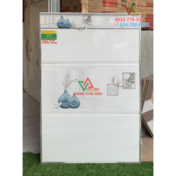 Gạch men bóng 30x60 ốp tường phòng khách đẹp