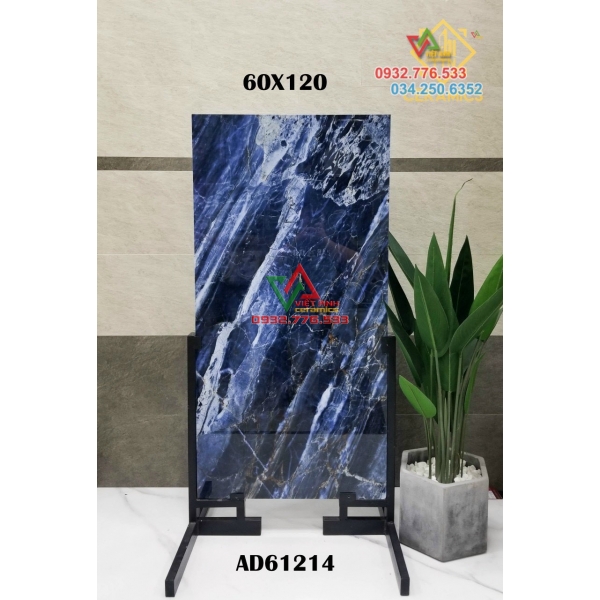 Gạch nhập khẩu 60x120 màu trắng vân khói ánh kim