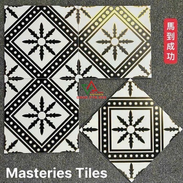 Gạch Bông 30x30 Khắc Kim Phong Cách Cổ Điển