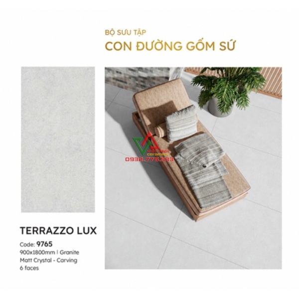 Gạch Lát Nền Khổ Lớn 90x180 Xám Sáng Hạt Đá Mịn Mờ