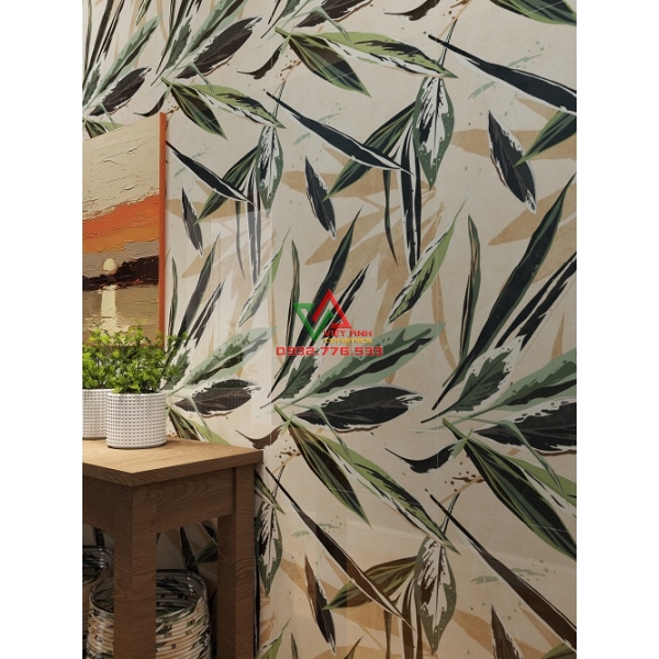 GẠCH 60X120 HỌA TIẾT LÁ CHUỐI XANH NGHỆ THUẬT BÓNG KIẾNG