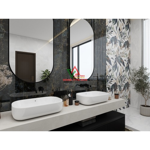 GẠCH 60X120 LÁ XANH NHIỆT ĐỚI BÓNG KIẾNG APODIO LIÊN DOANH VIỆT ẤN