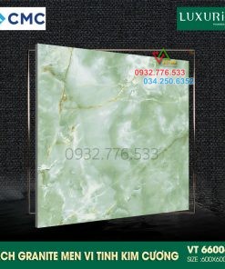 Gạch 60×60 xanh ngọc granite men vi tinh kim cương