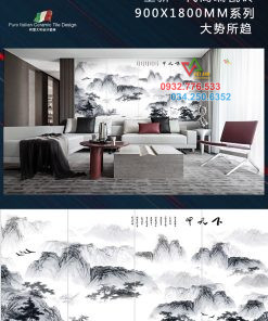 Gạch tranh 90×180 phong cảnh Trung Quốc 3D